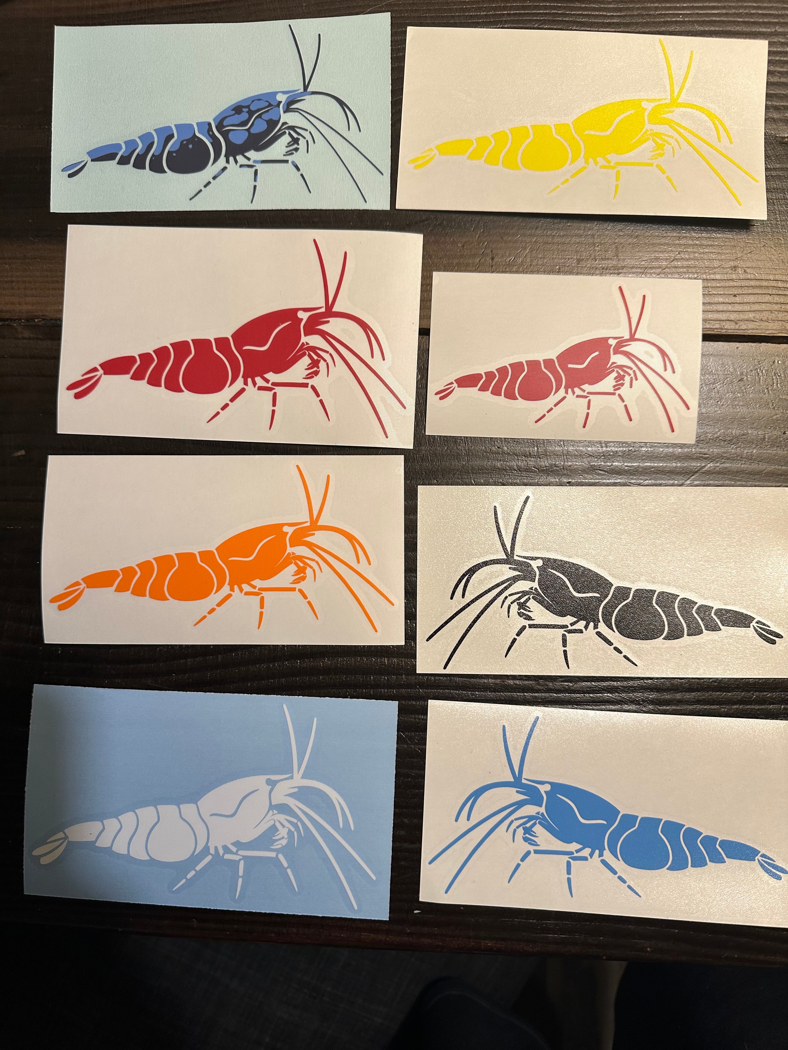 Shrimp Decal Sticker- BARCK Aquatics Neocaridina Caridina Cherry Shrimp